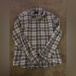 UNTUCKit Gray and Orange Plaid Shirt